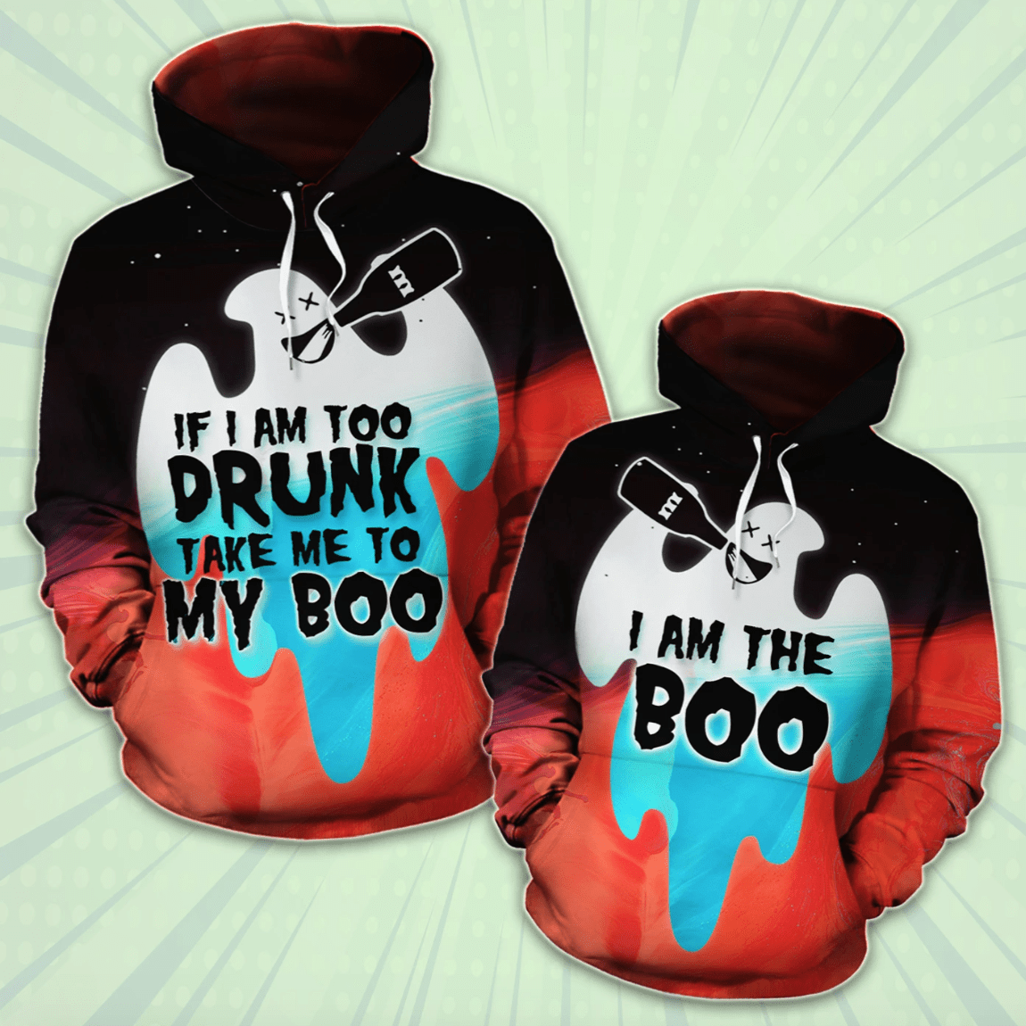 Halloween My Boo Hoodie For Couple 3D For All Over Print