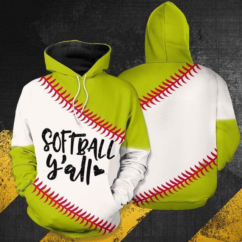 Softball Y'All Hoodie 3D All Over Print