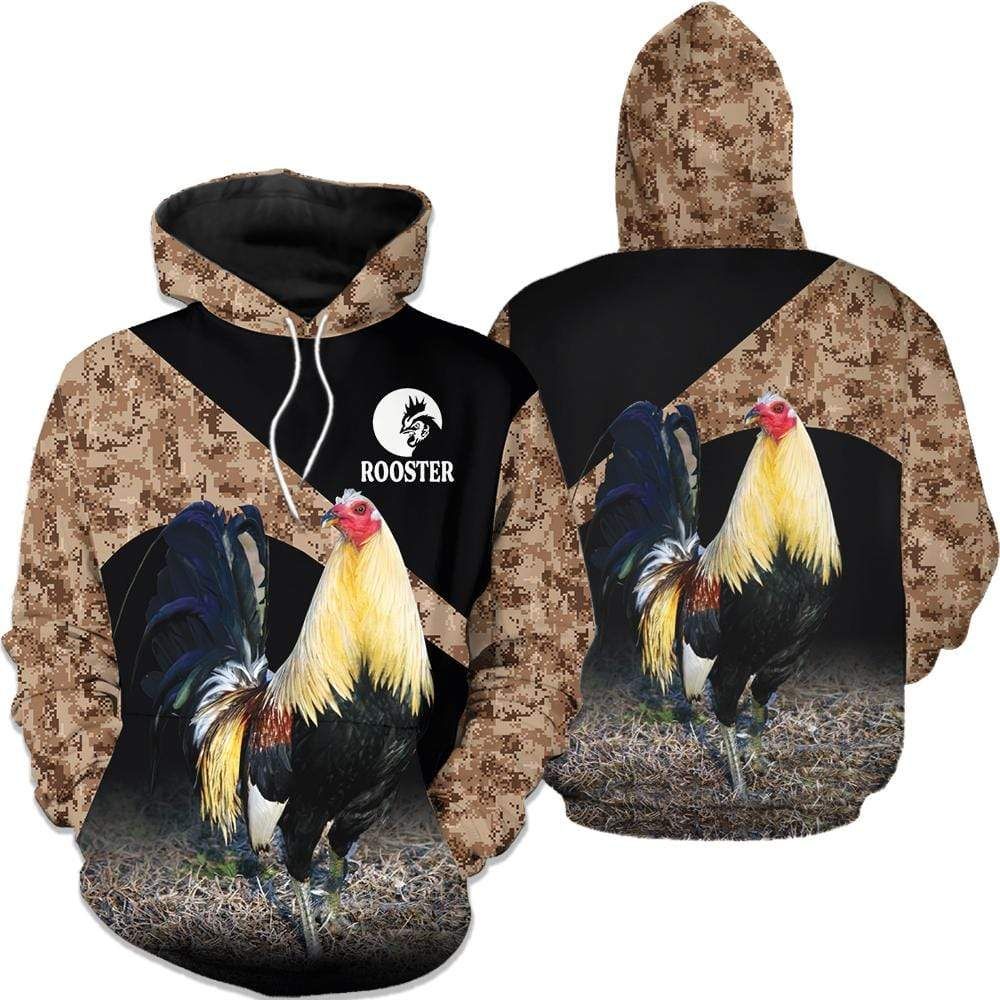 Rooster Army Hoodie 3D All Over Print