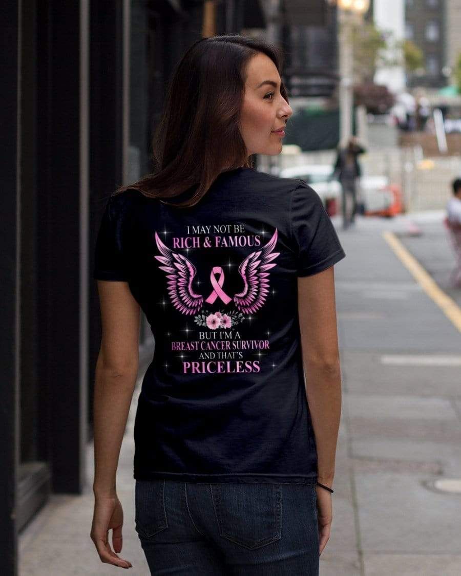 Personalized Gift For Couple Warrior T-shirt I May Be Not Rich But I Am A Breast Cancer