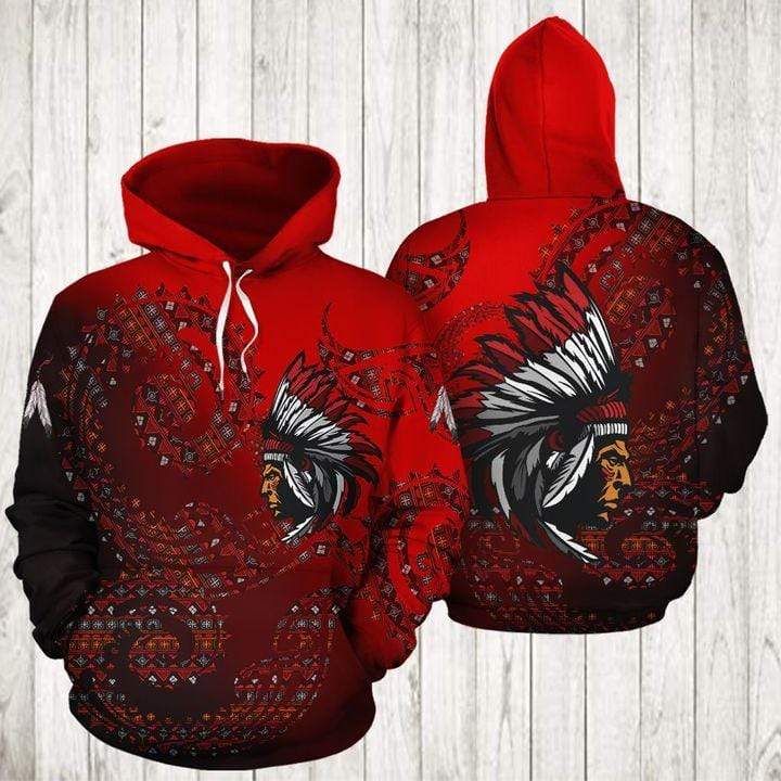 Native American Cultures Red Hoodie 3D All Over Print