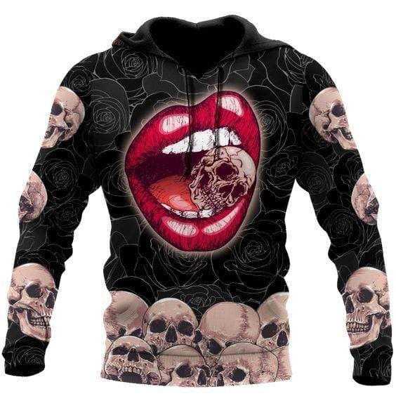 Sexy Lip Love Skull Hoodie 3D All Over Print