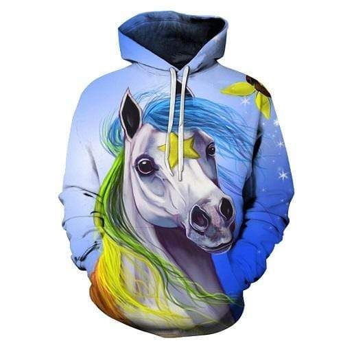 Rainbow Haired Unicorn Hoodie 3D All Over Print
