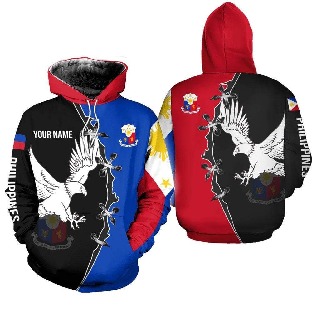 Personalized Philippines Flag Custom Name Hoodie 3D All Over Print PAN