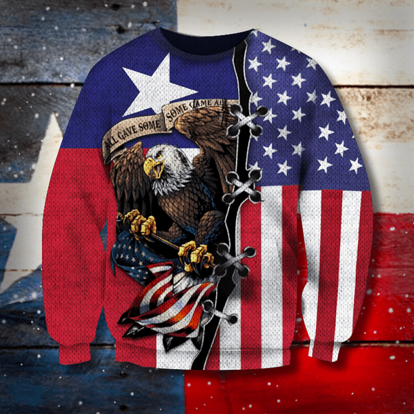 Eagle American Flag Texas US Pride Sweatshirt 3D All Over Print