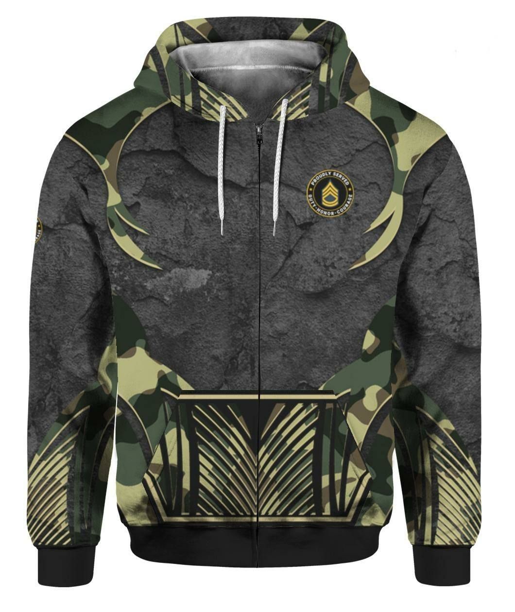 Proudly Served Us Army Veteran Hoodie 3D All Over Print