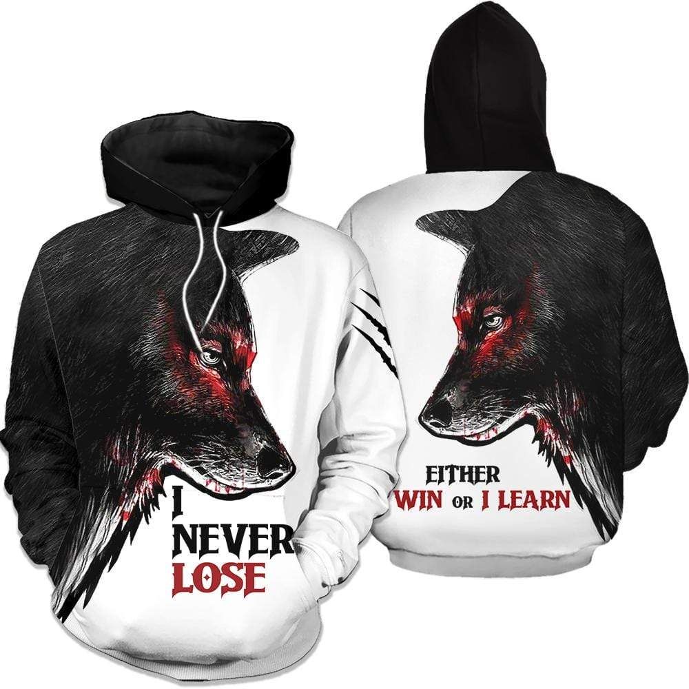 Wolf I Never Lose Hoodie 3D All Over Print