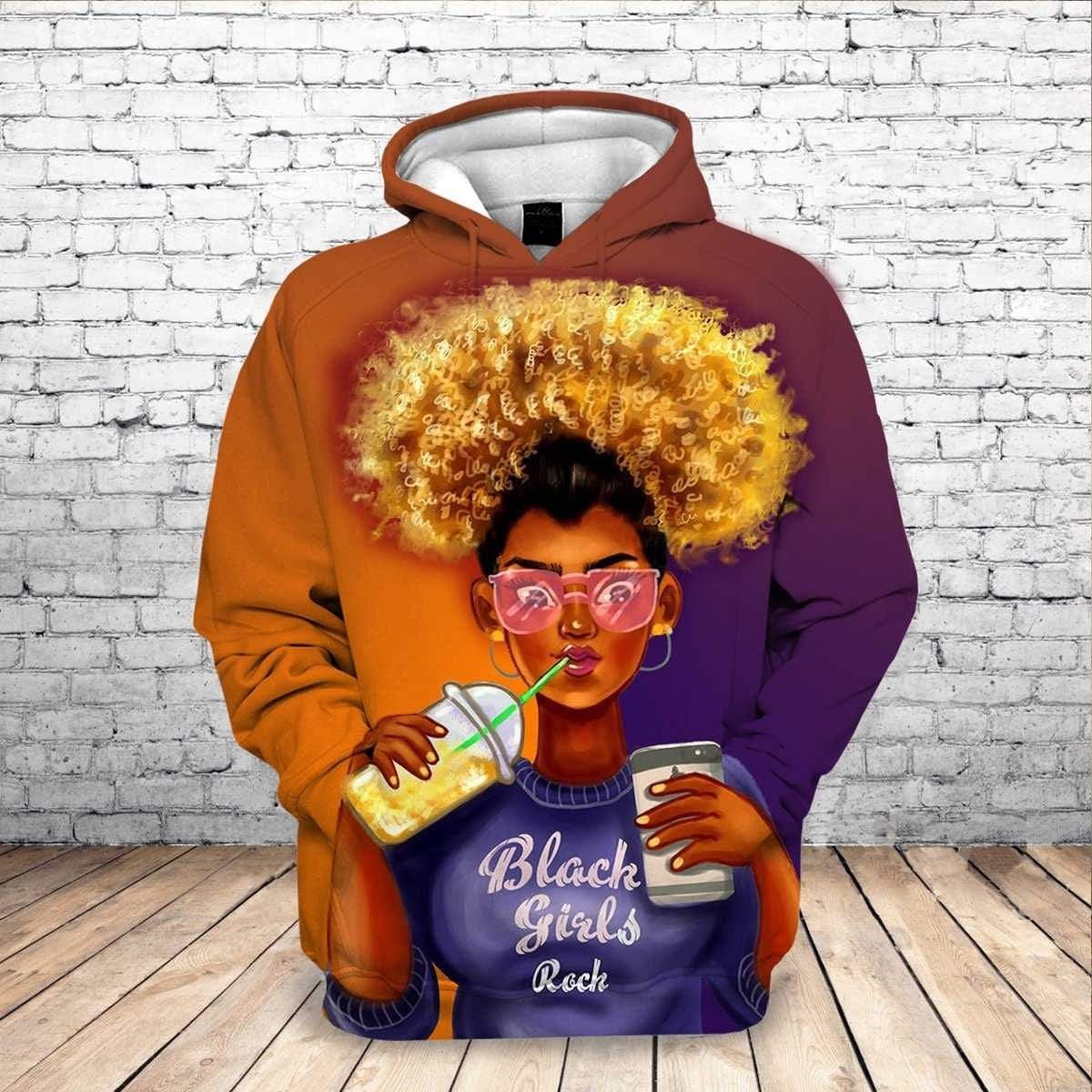 Black Girl Rock Hoodie 3D All Over Print