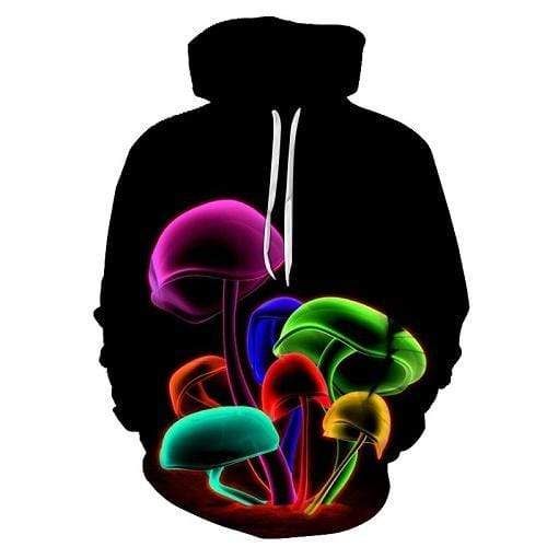 Colorful Magic Mushroom In The Night Hoodie 3D All Over Print
