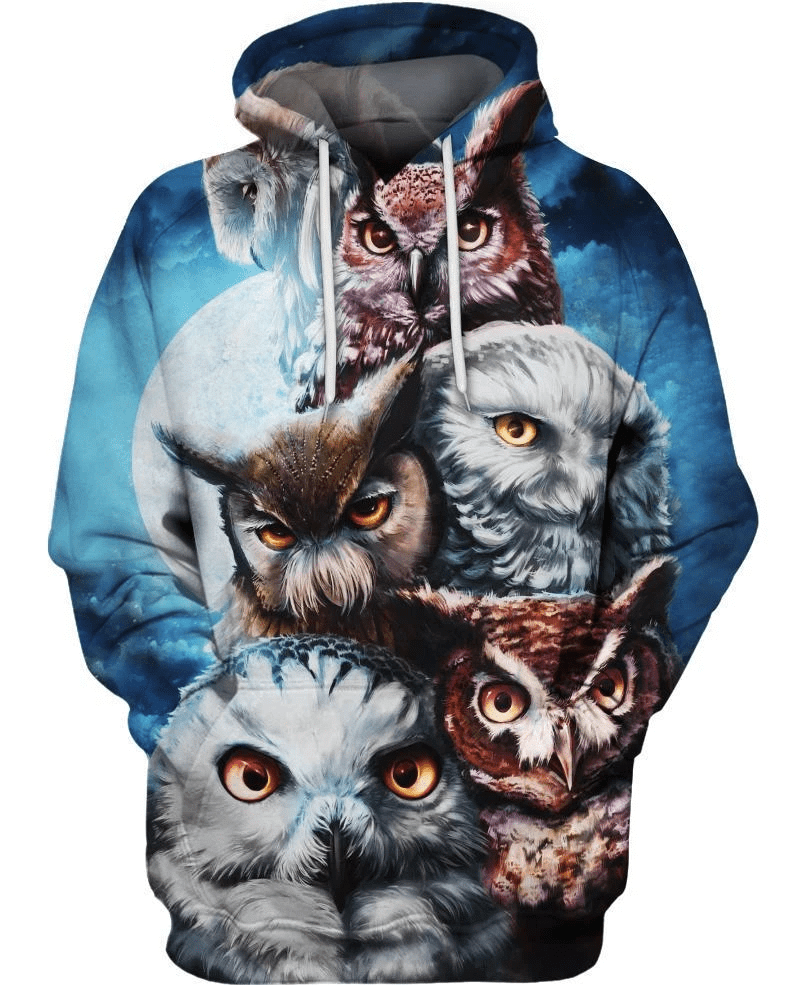 Owl Family Blue 3D All Over Print