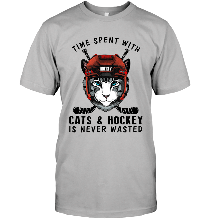 Time Spent With Cats And Hockey Is Never Wasted T-Shirt