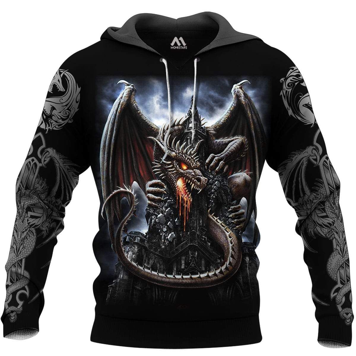 Scary Dragon With Cattle Hoodie 3D All Over Print