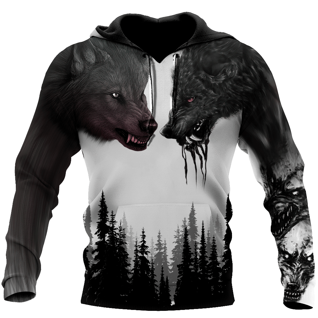 Wolf Viking Hoodie 3D All Over Print