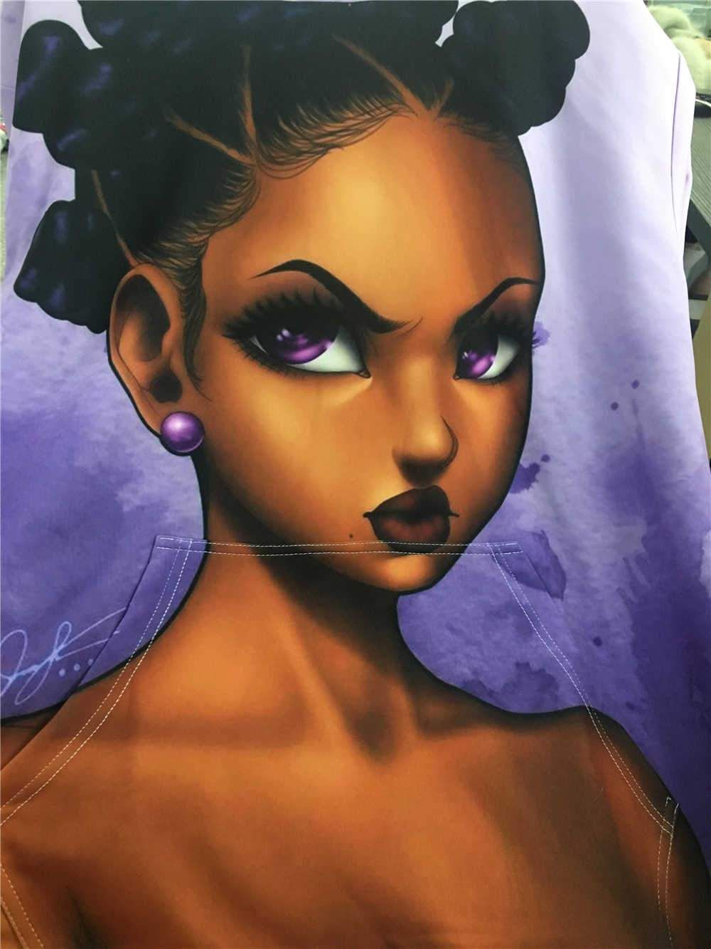 Black Girl Purple Hoodie 3D All Over Print