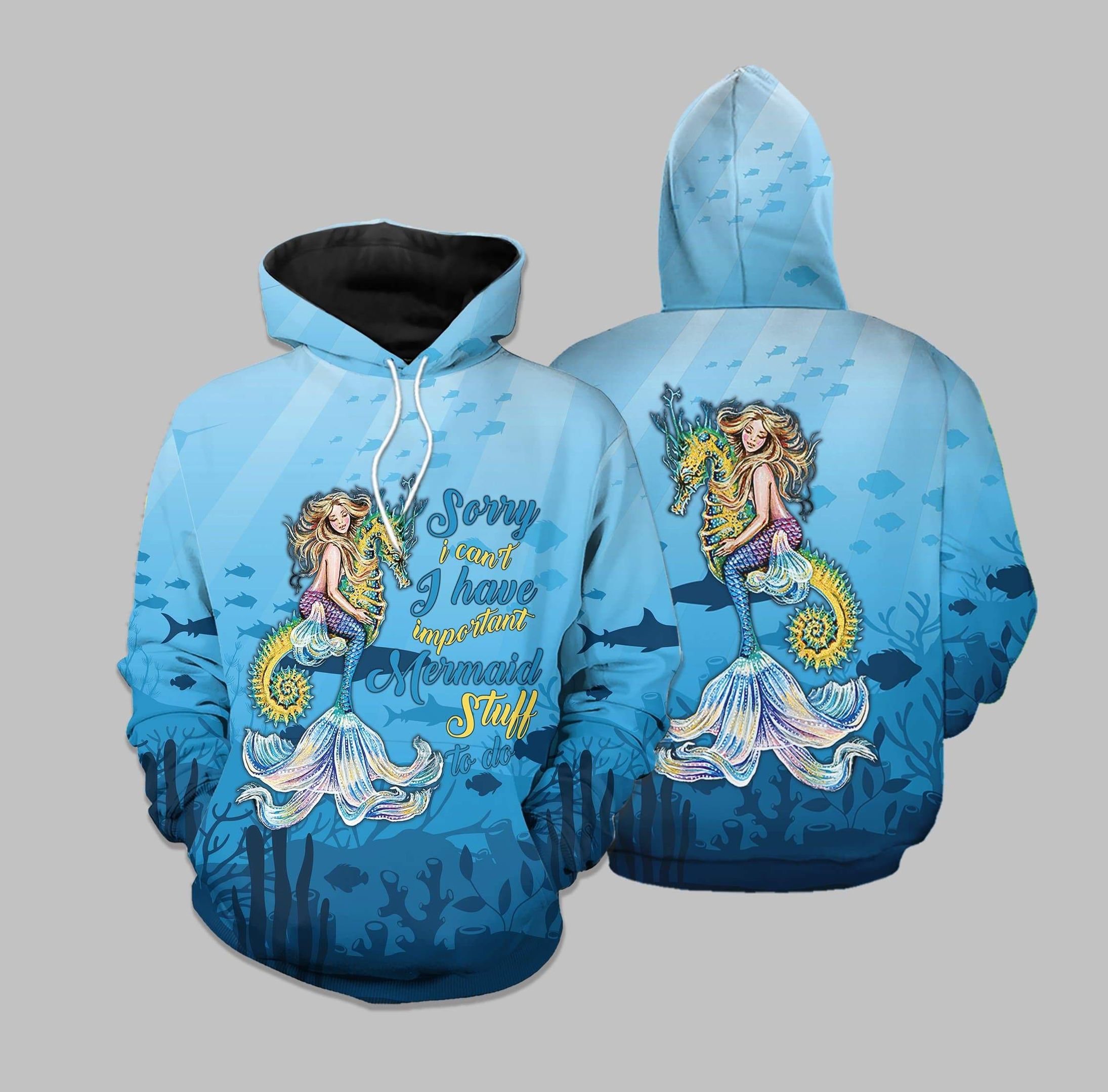 Amazing Mermaid And Sea Horse Hoodie 3D All Over Print