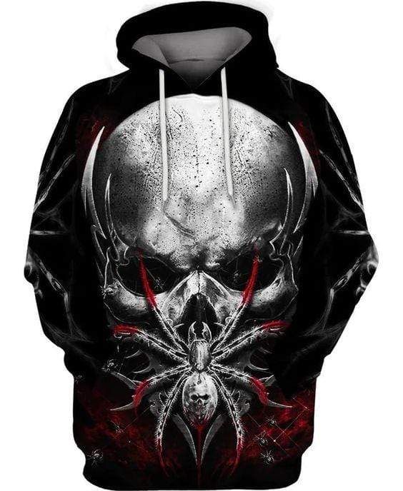 Spider Skull Cool Hoodie 3D All Over Print