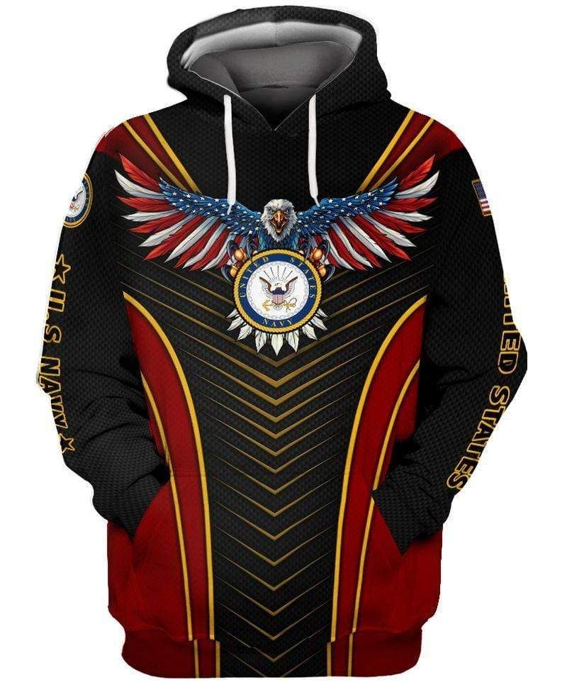 Soldier Eagle American Flag US Navy Esst.1775 Veteran Hoodie 3D All Over Print