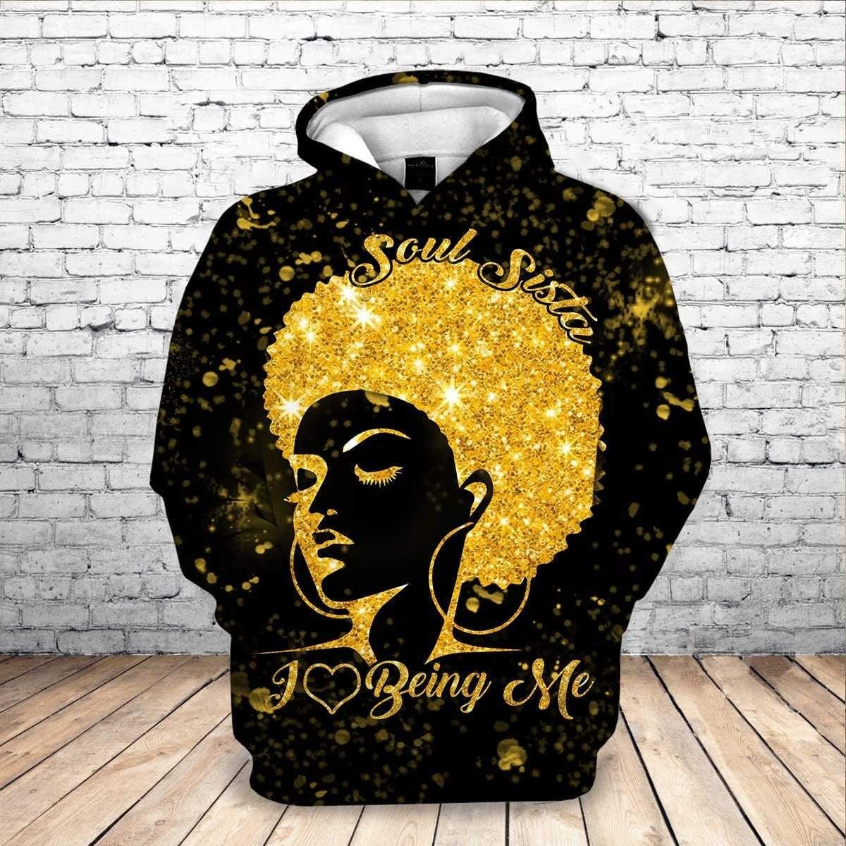 Afro Girl Soul Sista Hoodie 3D All Over Print