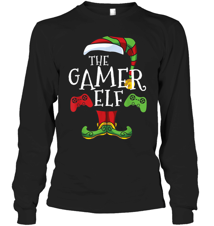 Gamer Elf Family Matching Christmas Group Funny Gift Pajama T-Shirt Sweater PAN2TS0056