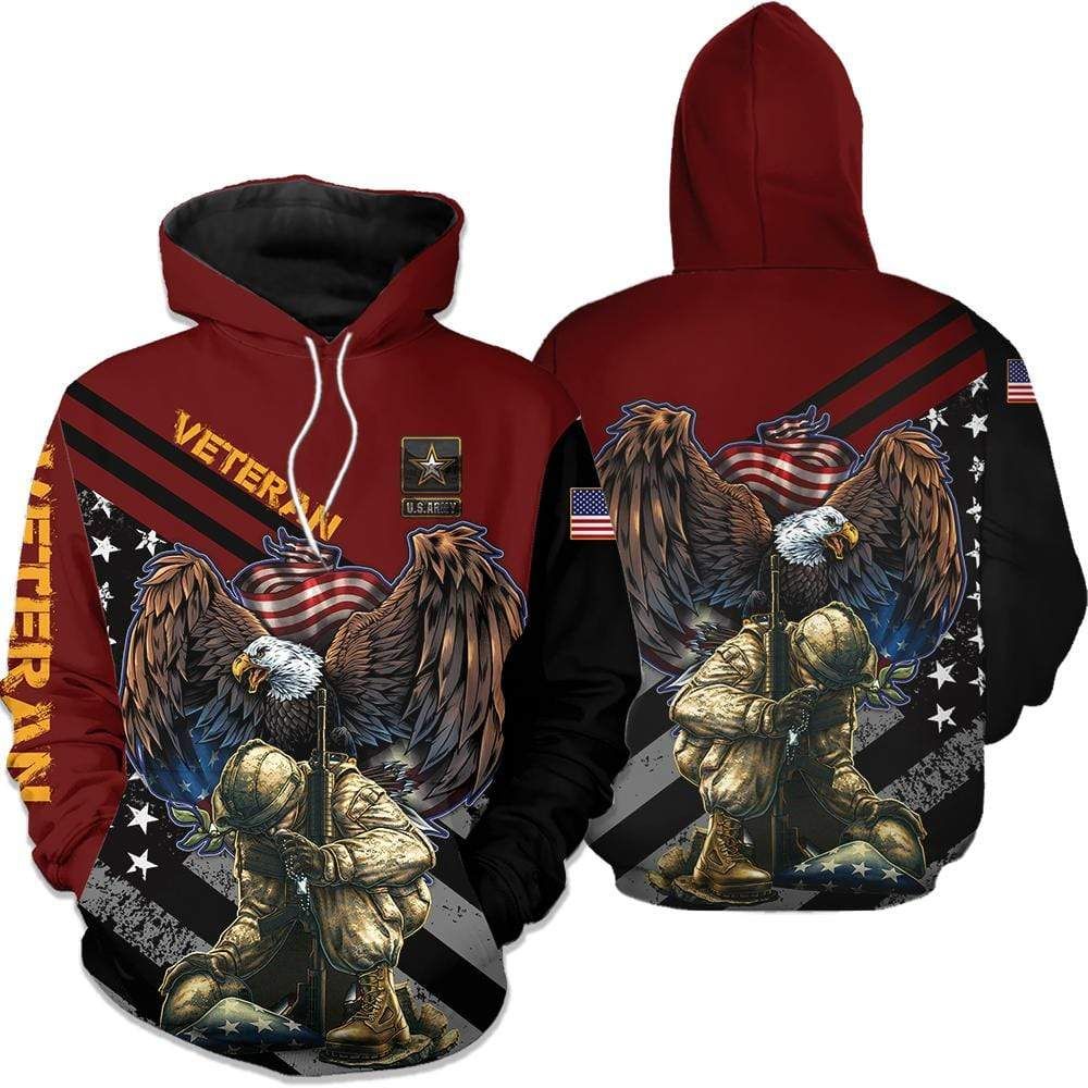 Soldier Eagle US Army Hoodie 3D All Over Print For Veteran Day PAN