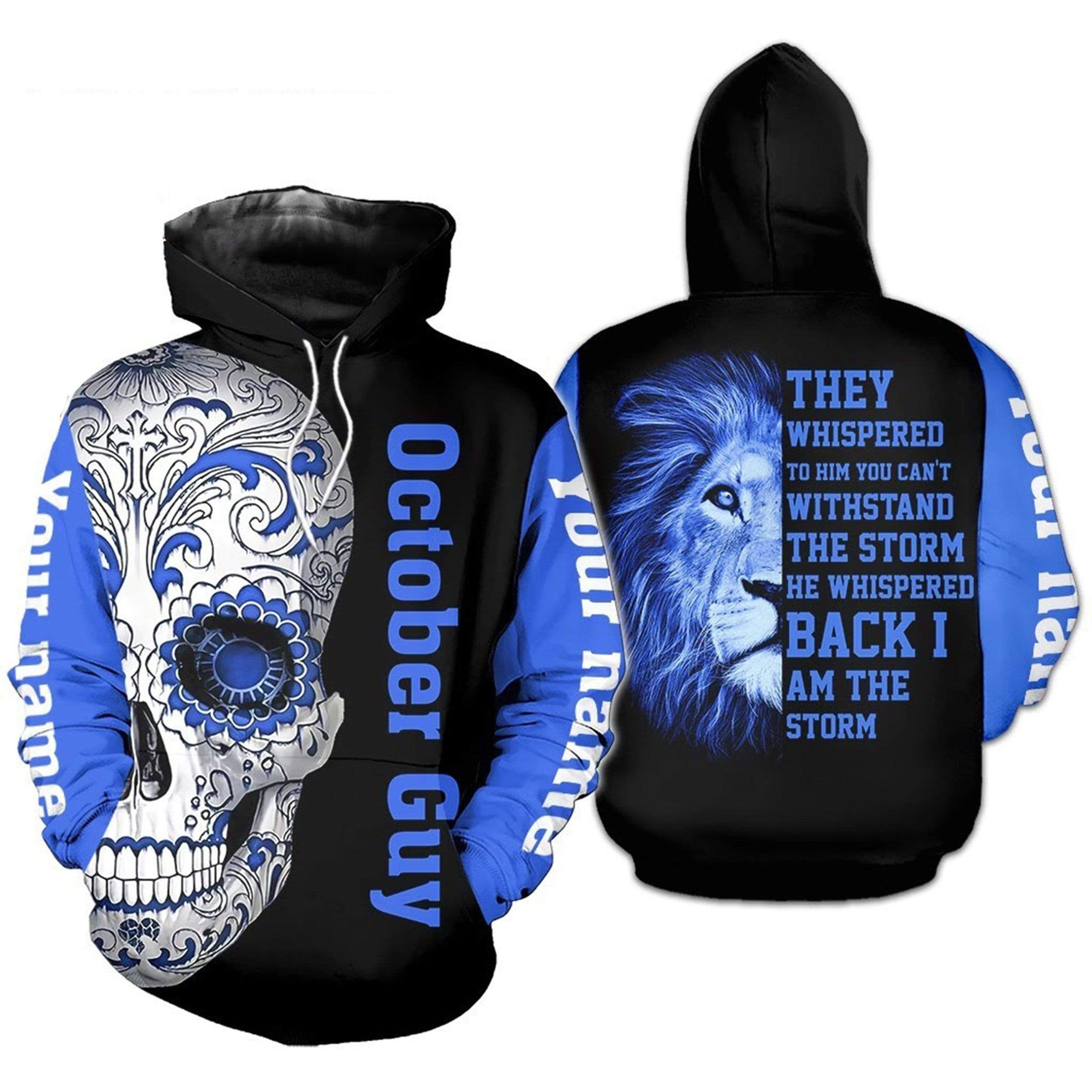 Personalized Sugar Skull Lion King Birthday Hoodie 3D Custom Name And Month