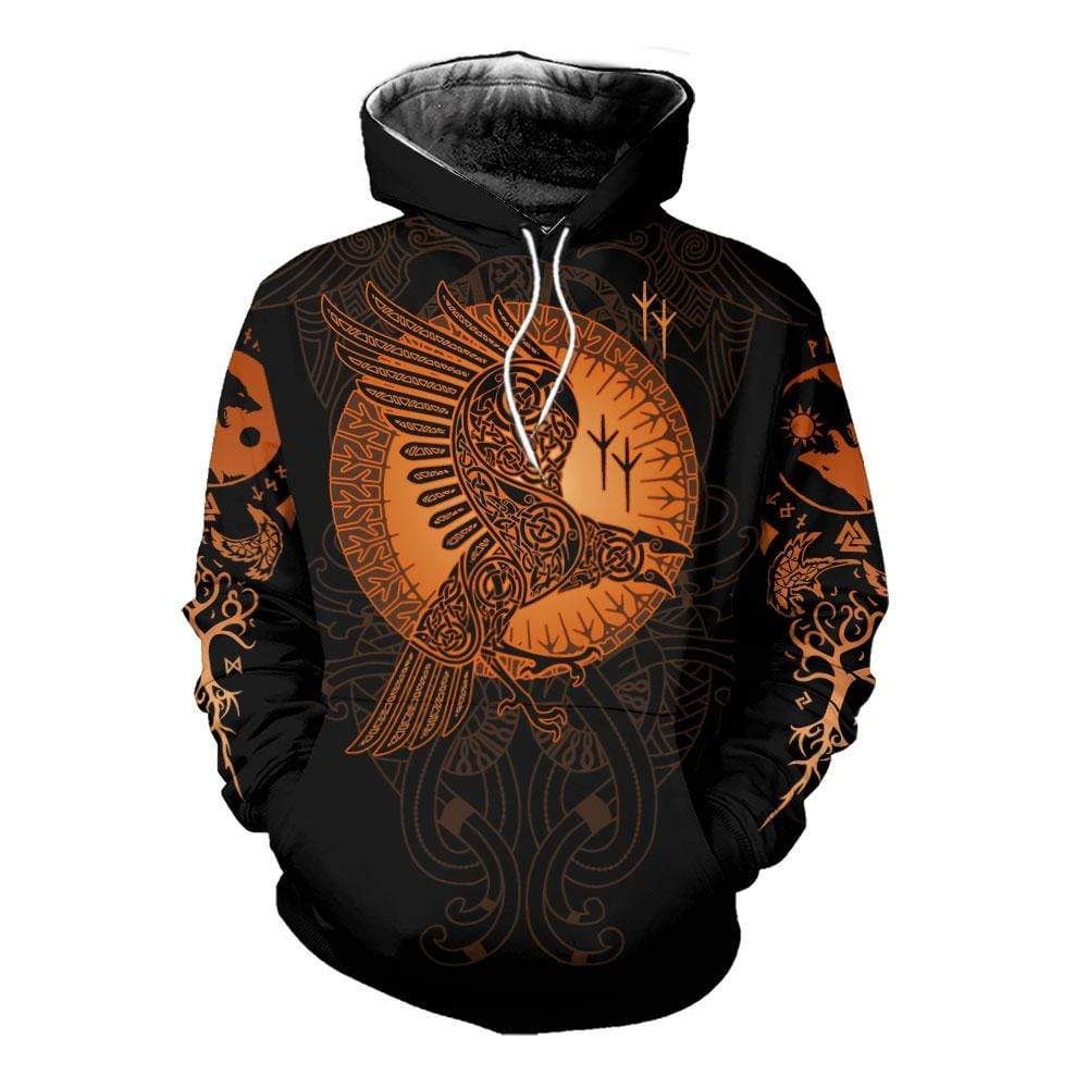 The Raven Of Odin In A Celtic Viking Tattoo Hoodie 3D All Over Print