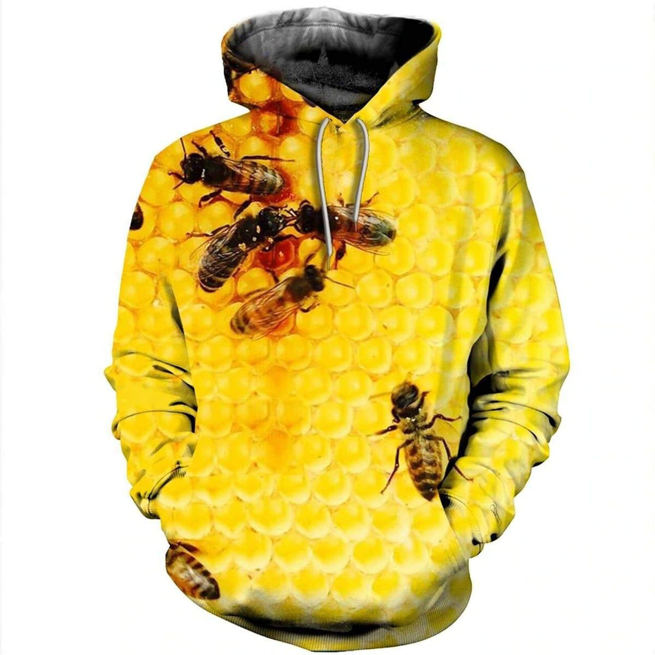 Bee Yellow Hoodie 3D All Over Print