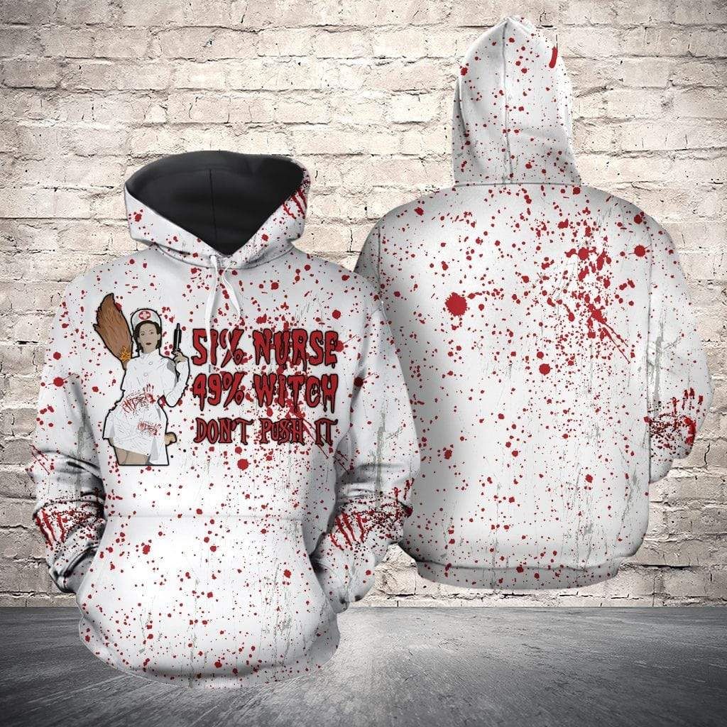 Halloween Witch Nurse Hoodie 3D All Over Print