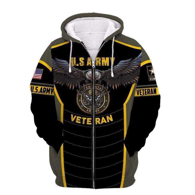 Us Army Veteran Eagle Fly Hoodie 3D All Over Print
