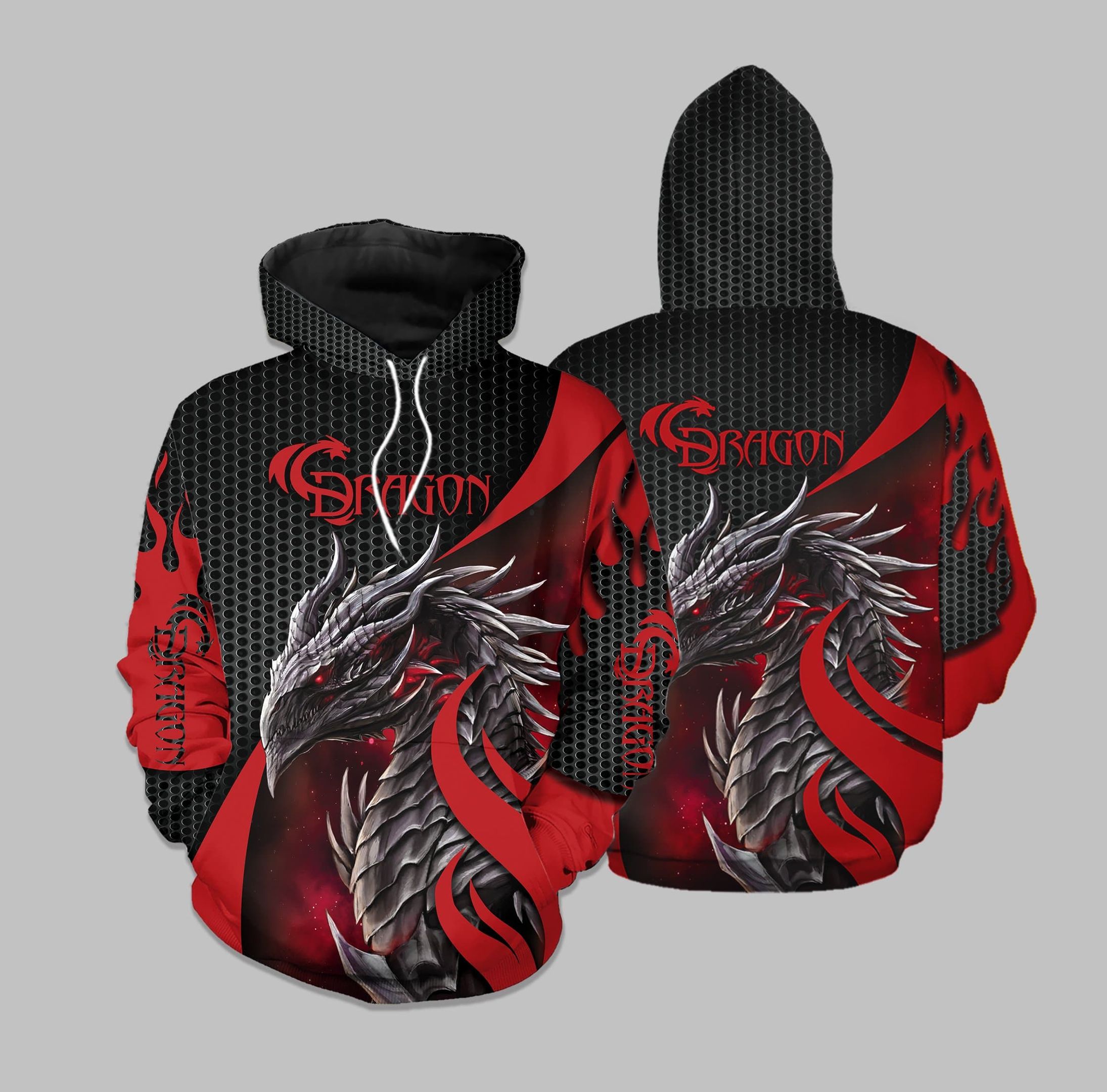Tattoo Dragon Red Hoodie 3D All Over Print