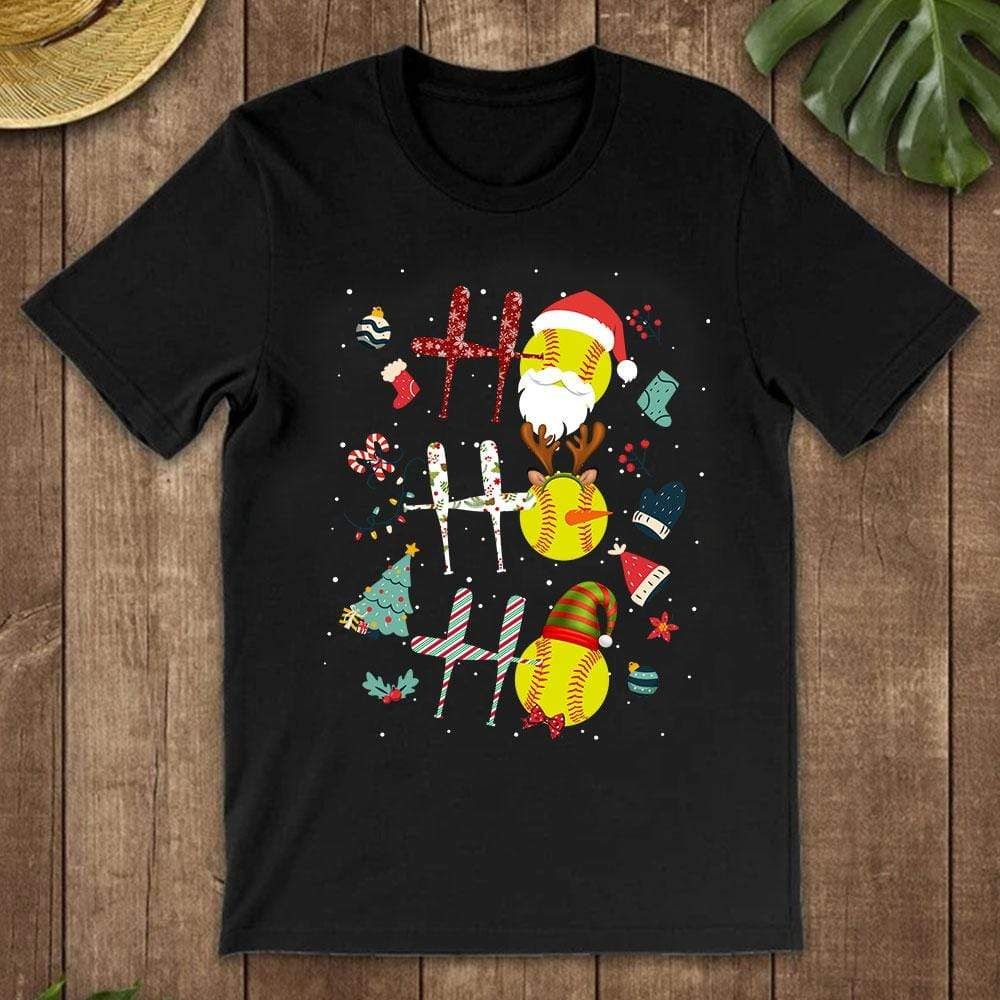 Funny Ho Ho Ho Softball T-Shirt