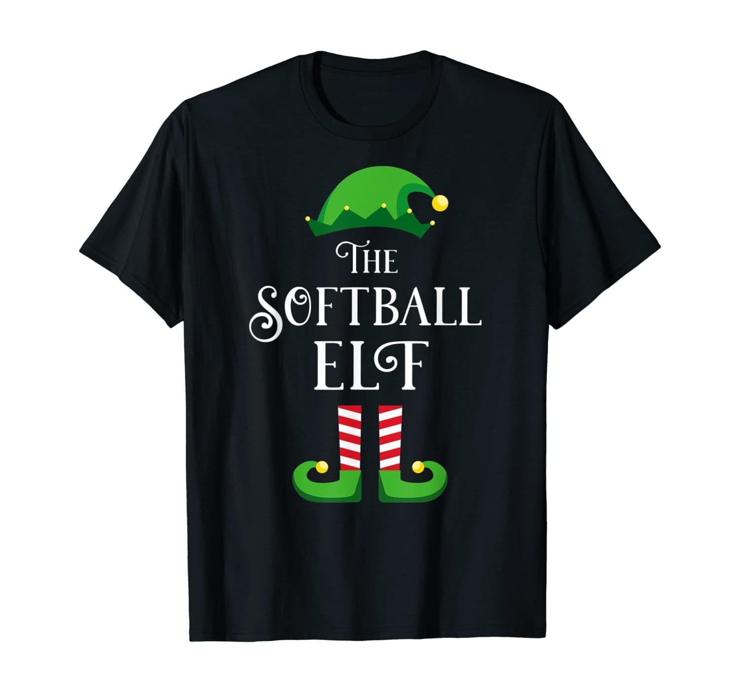 The Softball Elf Matching Family Group Christmas T-Shirt PAN2TS0054