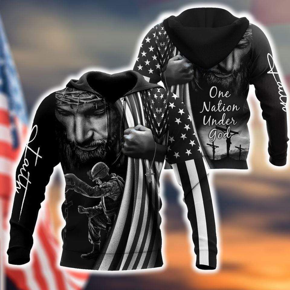 One Nation Under God Hoodie 3D All Over Print PAN3HD0106