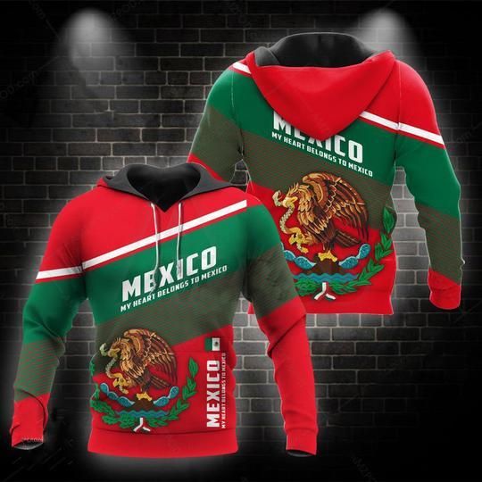 Mexico National Red & Green Hoodie 3D All Over Print