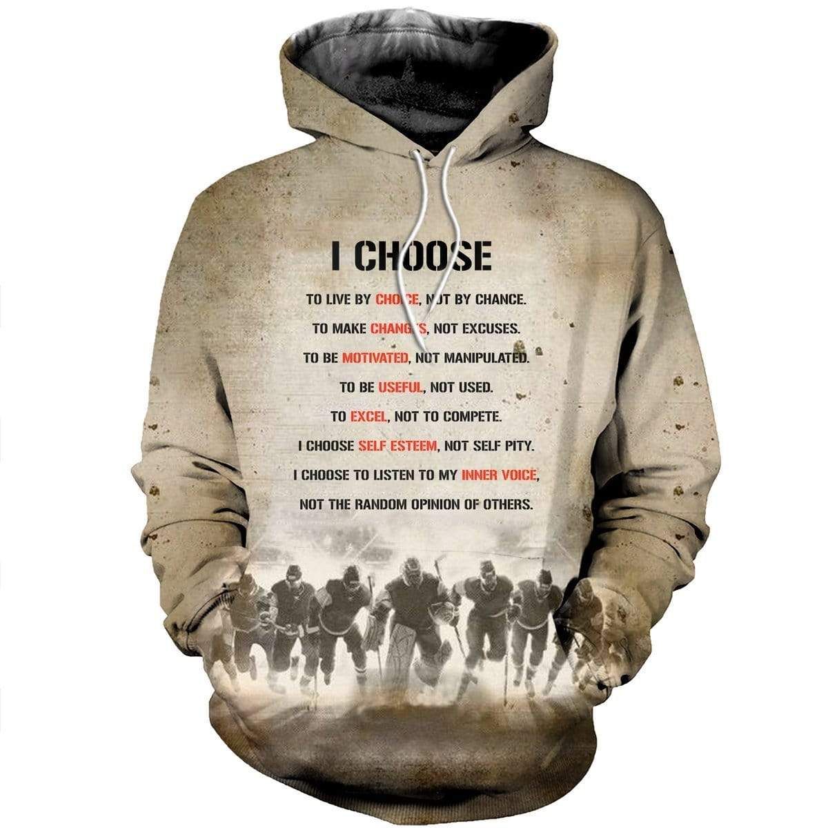 Inspired Hockey Player I Choose To Live By My Choice Hoodie 3D All Over Print