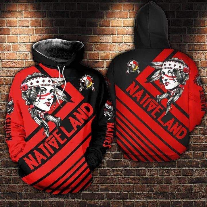 Native Land American Hoodie 3D All Over Print