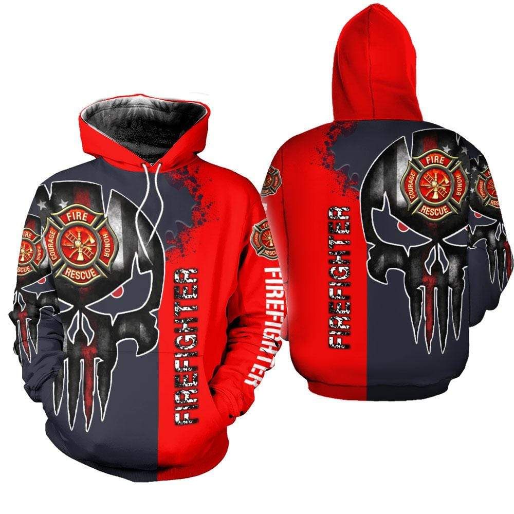 Firefighter Red Hoodie 3D All Over Print