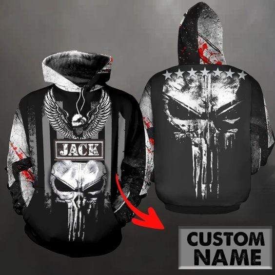 Personalized Pns Skull Custom Name Hoodie 3D All Over Print