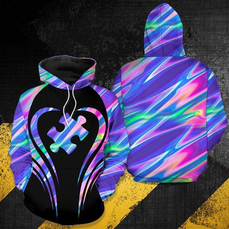 Autism Awareness Holographic Hoodie 3D All Over Print