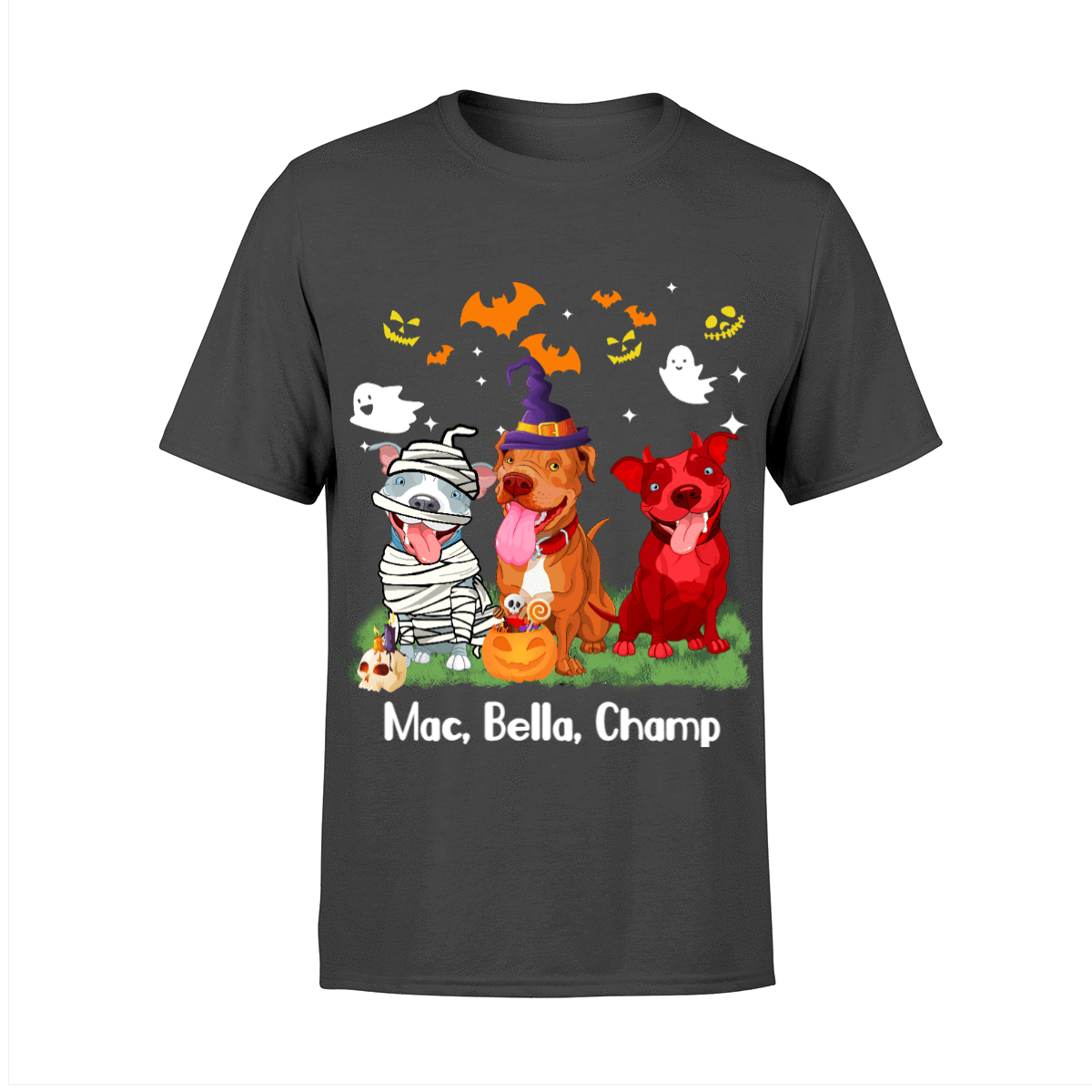 Dog Pitbull Halloween T-Shirt PAN