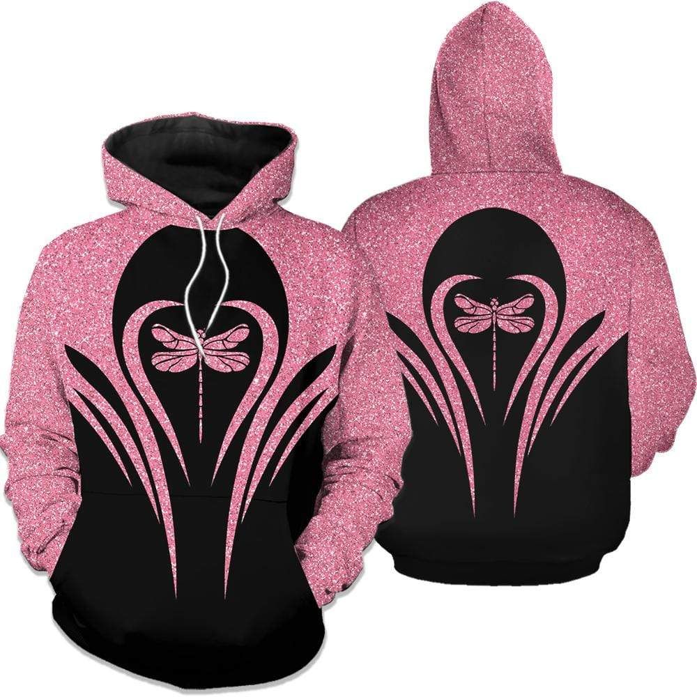 Pink Dragonfly Hoodie 3D All Over Print