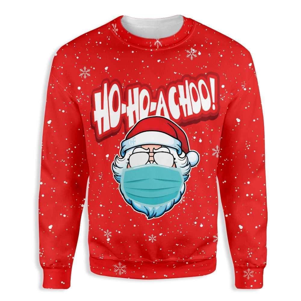 Ho Ho Achoo Santa Red Christmas Sweatshirt
