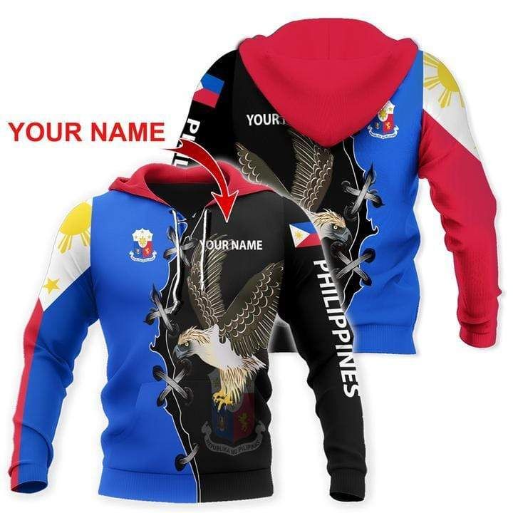 Personalized Custom Name Philippines Eagle Hoodie 3D All Over Print
