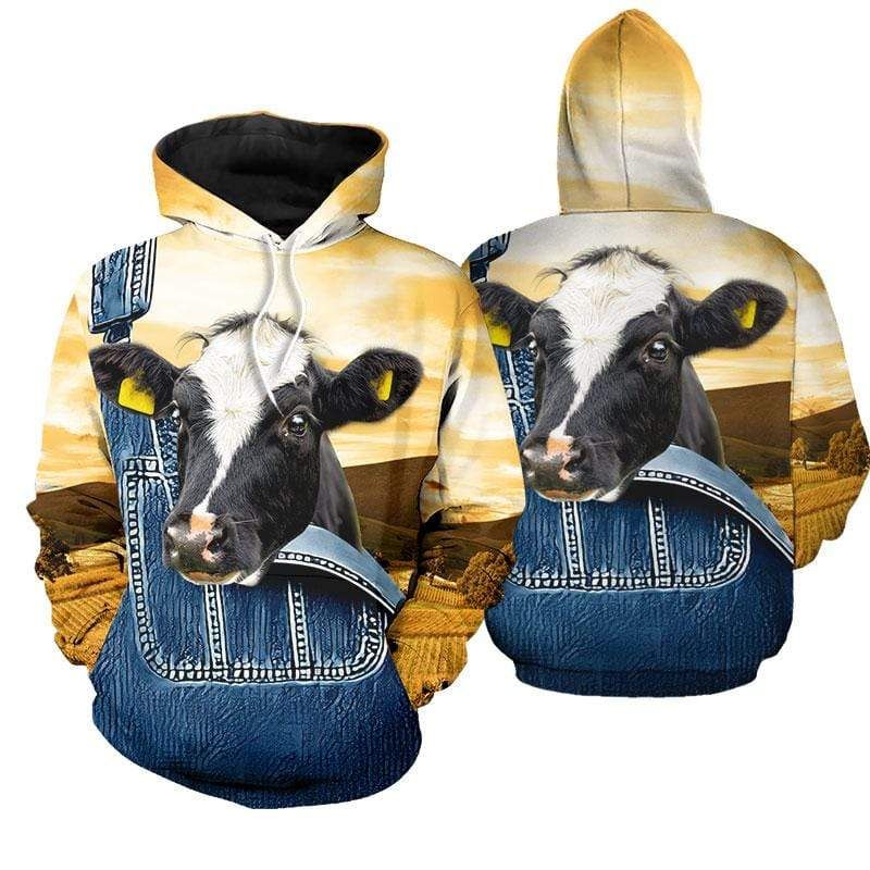 So Cute I Love Dairy Cattle Hoodie 3D All Over Print