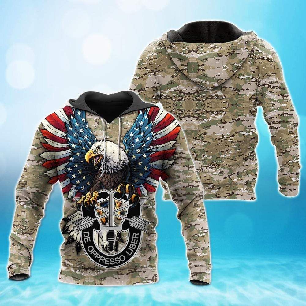 De Oppresso Liber Us Army Hoodie 3D All Over Print