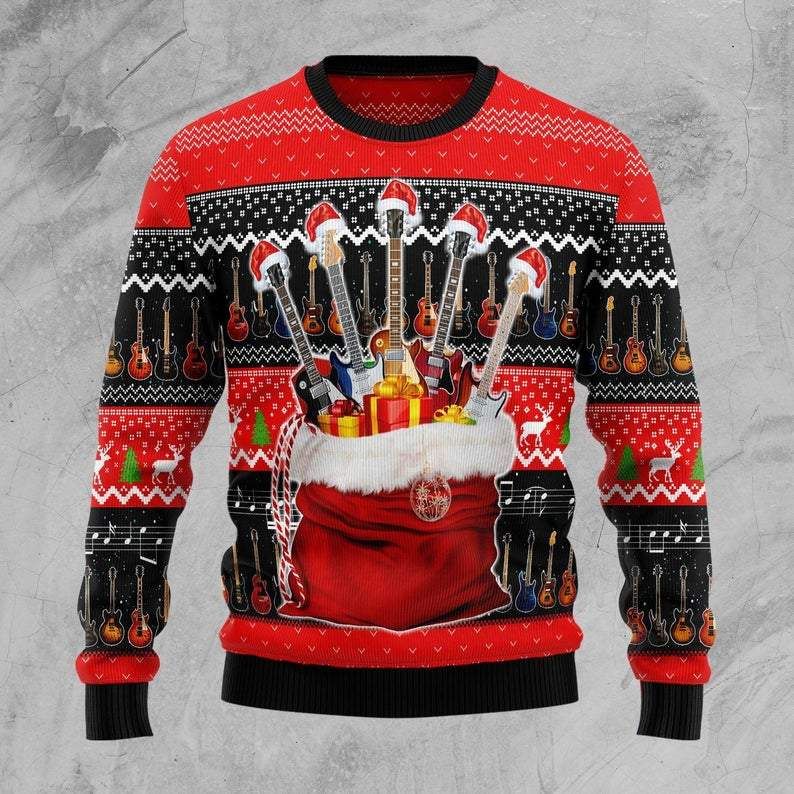 Guitar Guitarist Gifts Ugly Christmas Sweater 3D All Over Print