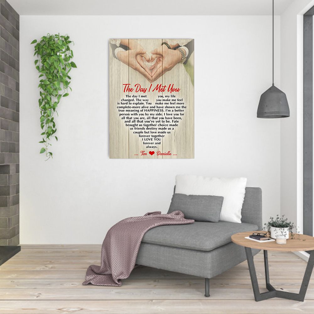 Personalized Gift For Couple Poster The Day I Met You My Life Changed PAN