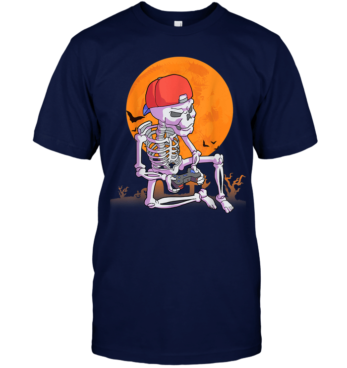 Halloween Shirt Men Boys Gamer Gift Skeleton Shirt For Boys T-Shirt