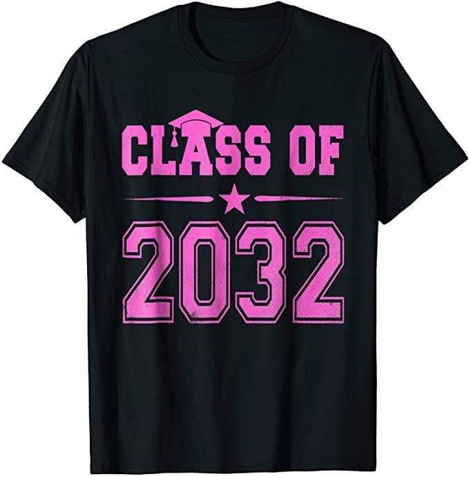 Pink Retro Class Of 2032 Back To School T-Shirt