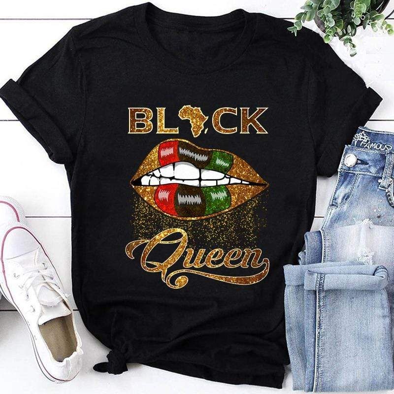 Black Queen Lips T-Shirt